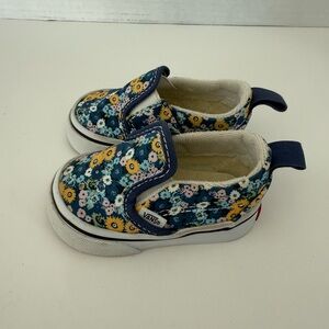 Vans toddler floral slip on girls 2